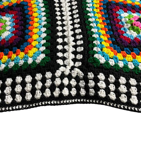 Handmade‎ Crochet Bright Vibrant Hexi Cardigan Boho Festival  Fits S to L (3003) - Picture 9 of 11